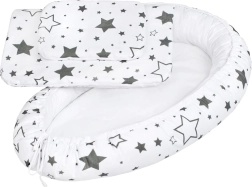 Luxus babafészek takaróval New Baby, szürke csillagok