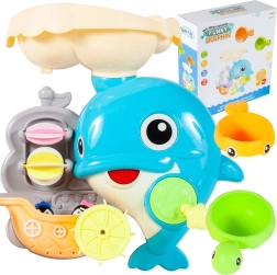 Fürdőjáték delfin sárga és halacska kanalacskával