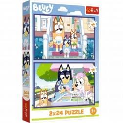 Puzzle 2x24 Vidám Bluey - BBC Bluey Trefl
