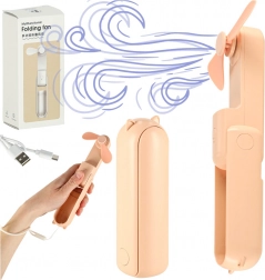 Mini összecsukható asztali ventilátor USB rózsaszín