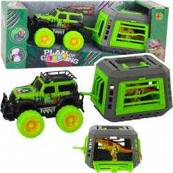 Terepjáró ketreccel és T-Rex dinoszaurusszal