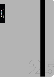 Heti A6-os naptár 2025 szürke PASTELINI