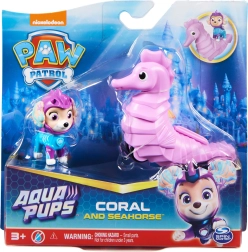Mancs őrjárat Aqua Pups – Coral figura és tengeri csikó jármű