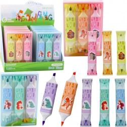 Állatos mintás kihúzókészlet, rózsaszín és kék, két heggyel, 3 db