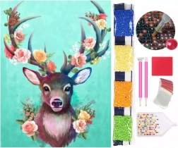 5D gyémántfestés – szarvas 30 × 40 cm