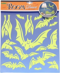 Világító denevéres falmatricák Halloween 38 × 31 cm