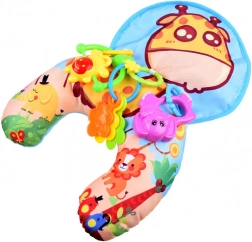 Stabilizáló babapárna csörgőkkel és susogó alátéttel – Zsiráf