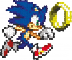 Jixelz Remix műanyag pixel art kirakó Sonic és arany gyűrű