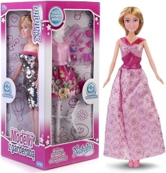 Divatbaba gardróbbal, 29 cm