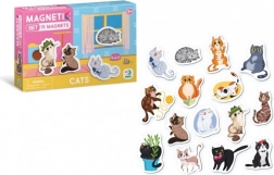 Mágnesek macskákkal díszítve dobozban