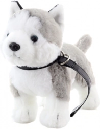 plüss husky pórázzal 25 cm környezetbarát