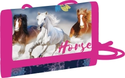 Gyerek textil pénztárca ló mintával, tépőzáras