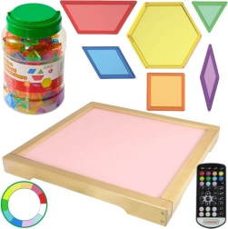 Világító LED panel Masterkidz távirányítóval és Montessori blokkokkal 140 db.