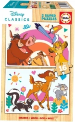 Educa fa puzzle Oroszlánkirály és Bambi, 2 x 16 darabos