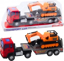 Kamion pótkocsival és lánctalpas markoló készlet