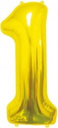 Arany 1-es szám fólia lufi GoDan 85 cm