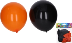 30 cm-es felfújható lufik – 10 db-os Halloween készlet (fekete és narancssárga)