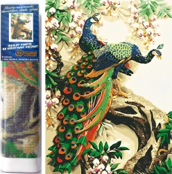 Gyémántfestés Fenséges páva 30 × 40 cm