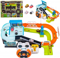 Woopie parkoló garázs interaktív kormánnyal és 4 autóval