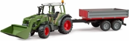 Bruder traktor Fendt Vario 211 elülső homlokrakodóval és billenő pótkocsival 1:16