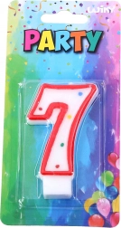 Parti gyertya szám hetes piros