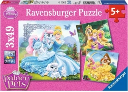 RAVENSBURGER Puzzle Disney hercegnők és kisállataik 3x49 darab