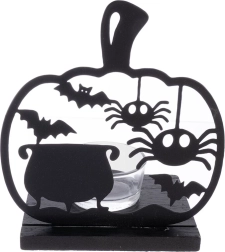 Halloween fém gyertyatartó – fekete