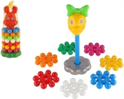 Műanyag gyűrűs rakosgató torony 26 cm – 3 változat