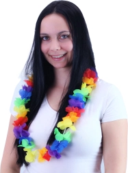 Hawaii nyaklánc színes virágokkal