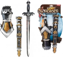 Lovagi készlet műanyag kard tokkal és védőkkel