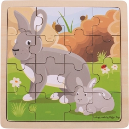 Bigjigs Toys puzzle anya nyúl és nyuszi
