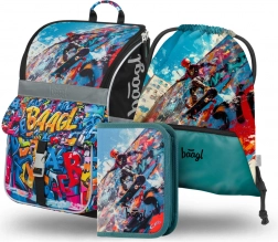 BAAGL Skatepark iskolai táska, tolltartó és cipőzsák szett