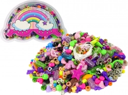 Színes gyöngyök készlete DIY ékszer készítéshez