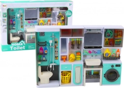 Gyerek fürdőszobai szett 4 az 1-ben – zuhany, WC, mosógép és kiegészítők