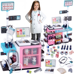 gyermekorvosi klinika pénztárral és gyógyszertárral – interaktív készlet kis doktoroknak