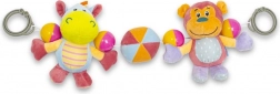 plüss babakocsi csörgő BABY MIX – víziló és majmocska