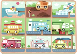 fa játéklabirintus járművekkel tooky toy