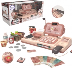Woopie gyerek pénztárgép szkennerrel, mérleggel és mikrofonnal + 25 kiegészítő