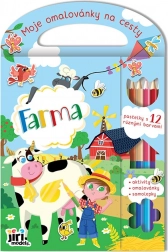 Utazós kifestő – tanya, 96 oldal, matricák és 6 színes ceruza