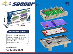 asztali játékasztal 4 az 1-ben, szürke – biliárd, léghoki, asztalitenisz és csocsó