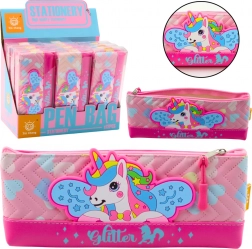 Iskolai tolltartó egyszarvúval rózsaszín 20 x 8,5 cm