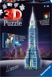 Ravensburger 3D puzzle Chrys épület Éjszakai Kiadás LED világítással