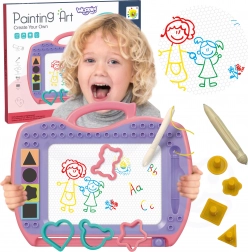 Woopie mágneses rajztábla pecsétekkel és sablonokkal