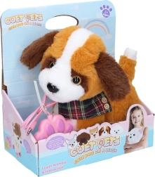 Vezetékes, effektusokkal rendelkező járó plüsskutya, 22 cm