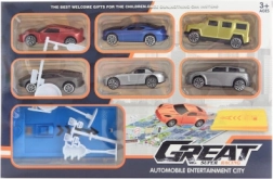 Kilövős kisautó készlet táblákkal és pályával