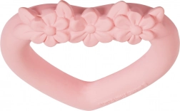 Kousátko természetes kaucsukból Rózsaszín szív