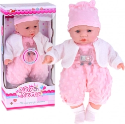 Interaktív puha baba 40 cm hangokkal