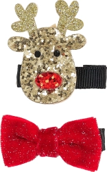 Szarvasos és masnis hajcsatok – 2 db