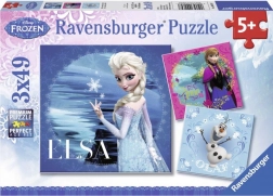 Ravensburger puzzle Jégvarázs: Elza, Anna és Olaf 3×49 darab