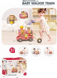 járássegítő és lábbal hajtós vonat 3 az 1-ben rózsaszín